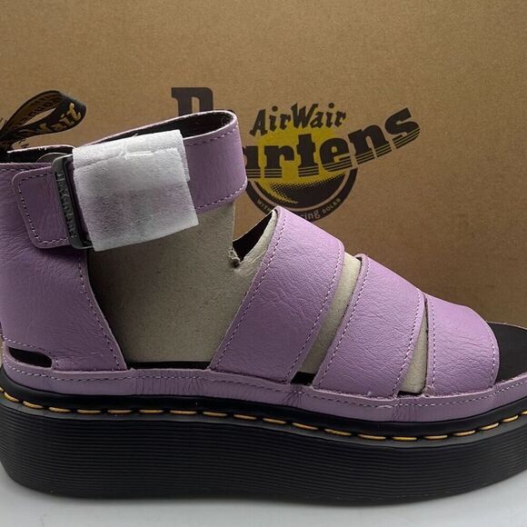 Dr Martens Leather Clarissa II Quad Chunky platform Sandal‎ Lilac Pisa Women 7 - Picture 1 of 11